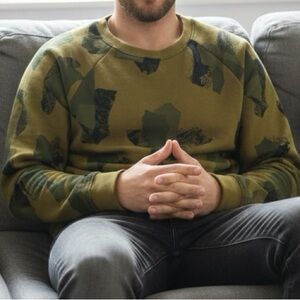 Nike Green and Black Patterned Sweatshirt